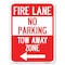 Signmission Fire Lane Tow-Away Zone W/ Left Arrow Heavy-Gauge Alum Rust Proof Parking, 18" x 24", A-1824-23978 A-1824-23978 - alternate 1